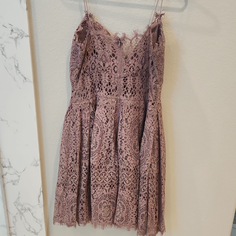 ASOS Lace Mini Dress in Dusty Pink - Picture 5 of 8
